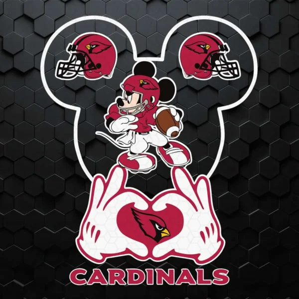 Love Arizona Cardinals Mickey Mouse SVG