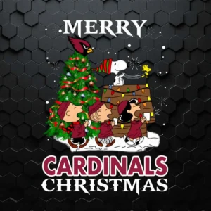 Merry Arizona Cardinals Christmas With Cute Snoopy SVG