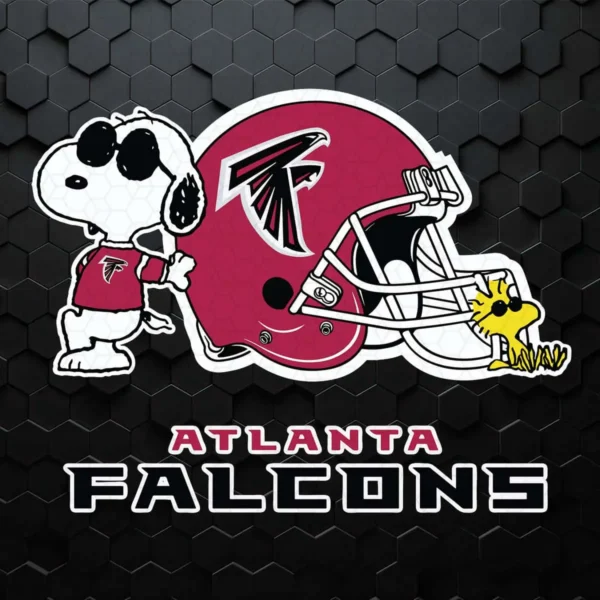 Snoopy Dog Character With Atlanta Falcons Helmet SVG
