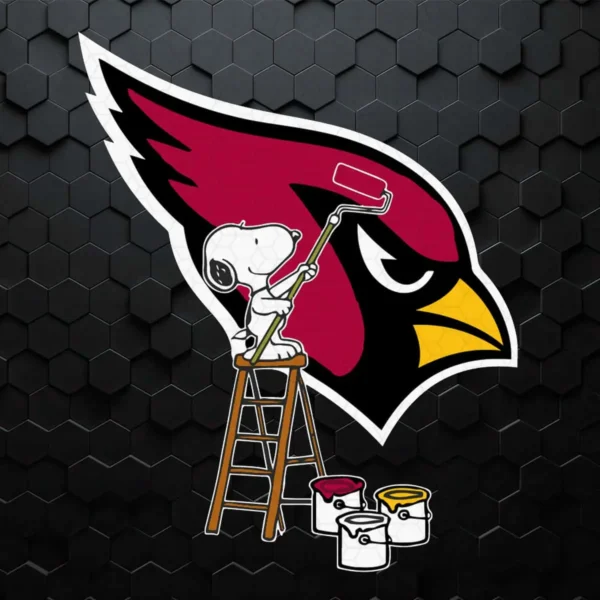 Snoopy Paints The Arizona Cardinals Logo NFL Football SVG