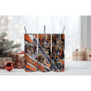 3D Chicago Bears Mascot 20oz Skinny Tumbler Design PNG