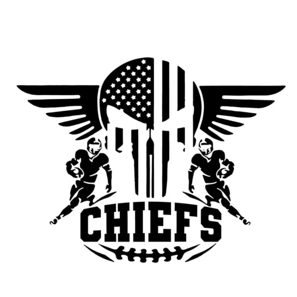 bold and modern with vintage influences Chiefs logo SVG design showing excitement and pride for Cricut and Silhouette cutting machines