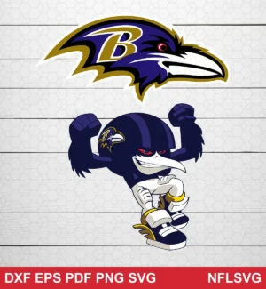 cartoon NFL mascot design expressing team spirit for Cricut and Silhouette cutting machines
