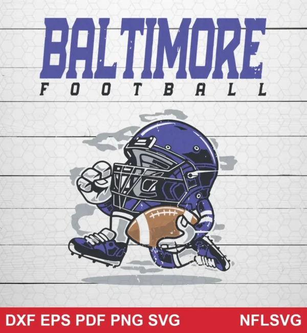 cartoon NFL classic design expressing team pride for Cricut and Silhouette cutting machines