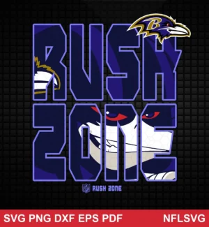 modern cartoon style with bold block typography and integrated team mascot imagery Baltimore Ravens SVG logo design expressing team pride and intensity for Cricut and Silhouette cutting machines