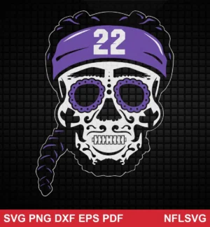 modern cartoon with Day of the Dead (sugar skull) motif Baltimore Ravens SVG jersey design expressing intrigue and team pride for Cricut and Silhouette cutting machines