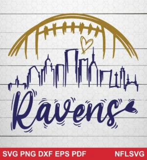 modern minimalist with hand-drawn elements Baltimore Ravens SVG classic design expressing team pride and city love for Cricut and Silhouette cutting machines