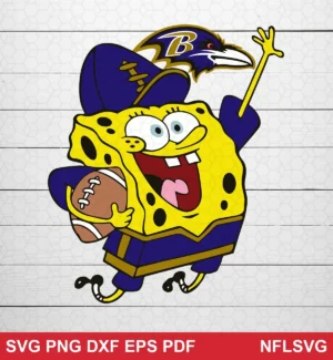 cartoon, playful, modern with bold outlines and vibrant colors Baltimore Ravens SVG classic design expressing joyful, celebratory for Cricut and Silhouette cutting machines