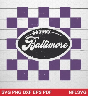 vintage, rustic, minimalist Baltimore Ravens SVG logo design expressing nostalgia for Cricut and Silhouette cutting machines