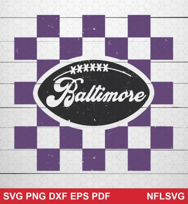vintage, rustic, minimalist Baltimore Ravens SVG logo design expressing nostalgia for Cricut and Silhouette cutting machines