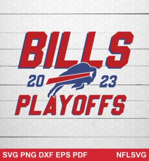 modern, clean, typographic with team logo integration Buffalo Bills SVG bold design expressing team pride and excitement for playoffs for Cricut and Silhouette cutting machines