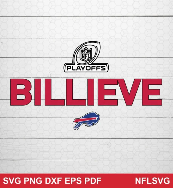minimalist, modern text-based graphic with official NFL branding Buffalo Bills SVG classic design expressing hope, encouragement, team pride for Cricut and Silhouette cutting machines