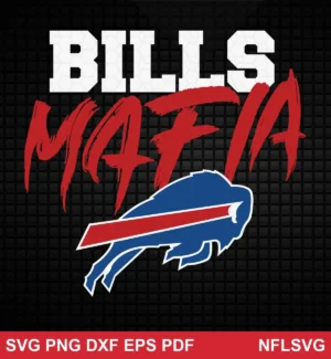 modern, bold typography with a clean sports logo presentation Buffalo Bills SVG bold design expressing team pride and unity for Cricut and Silhouette cutting machines