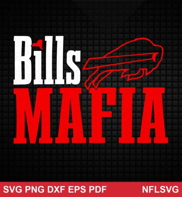 modern, bold typography with minimalist team logo outline Buffalo Bills SVG bold design expressing team pride and unity for Cricut and Silhouette cutting machines