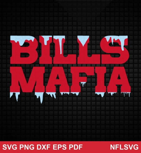 bold, modern typography with icy effect Buffalo Bills SVG classic design expressing team pride and toughness for Cricut and Silhouette cutting machines