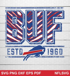 vintage distressed typography with team logo Buffalo Bills SVG bold design expressing pride and nostalgia for Cricut and Silhouette cutting machines