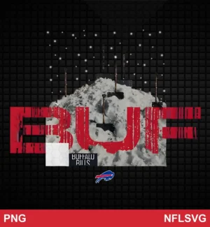 modern digital collage with grunge text overlay and photographic elements Buffalo Bills SVG bold design expressing neutral to positive, evokes winter/snow imagery associated with Buffalo for Cricut and Silhouette cutting machines
