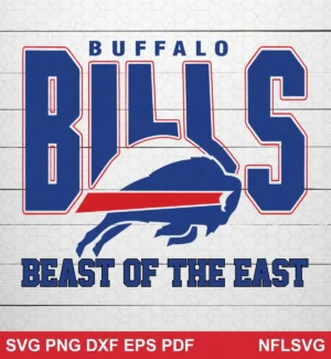 modern, clean sports logo style with bold typography and team logo integration Buffalo Bills SVG logo design expressing team pride and strength for Cricut and Silhouette cutting machines