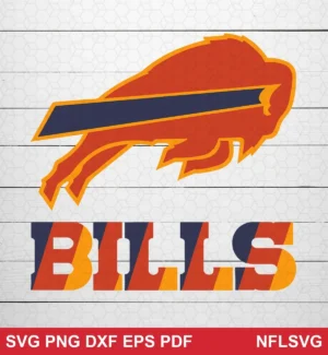 modern minimalist with a clean, bold logo and colorful text artwork Buffalo Bills SVG logo design expressing team pride and boldness for Cricut and Silhouette cutting machines