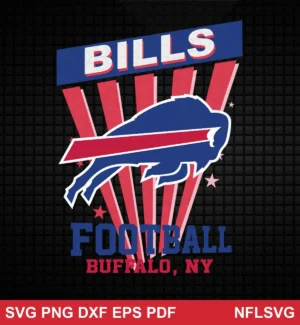 modern, bold graphic with clean lines and a vintage-inspired font Buffalo Bills SVG logo design expressing team pride and boldness for Cricut and Silhouette cutting machines