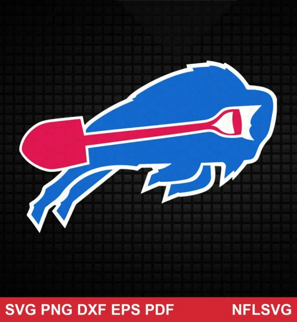 modern minimalist with bold, flat colors and simple shapes Buffalo Bills SVG logo design expressing playful mockery for Cricut and Silhouette cutting machines