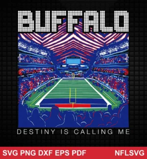 modern digital illustration with a stylized, semi-abstract stadium scene Buffalo Bills SVG bold design expressing inspiration and pride for Cricut and Silhouette cutting machines