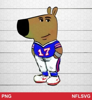 modern cartoon character design with bold outlines and simplified features Buffalo Bills SVG cartoon design expressing friendly, approachable for Cricut and Silhouette cutting machines