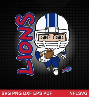 modern cartoon style with bold outlines and simplified features Buffalo Bills SVG cartoon design expressing neutral to positive, no mocking or rivalry tension for Cricut and Silhouette cutting machines