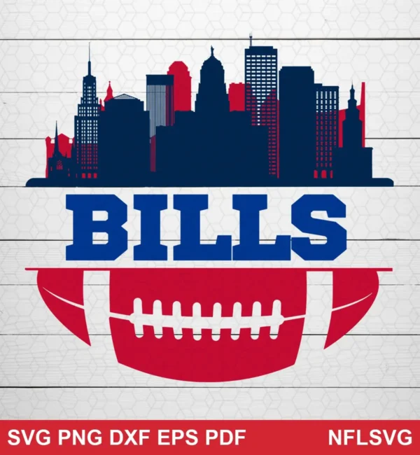 modern minimalist with a clean, bold silhouette and sports-themed elements Buffalo Bills SVG logo design expressing team pride and local identity for Cricut and Silhouette cutting machines