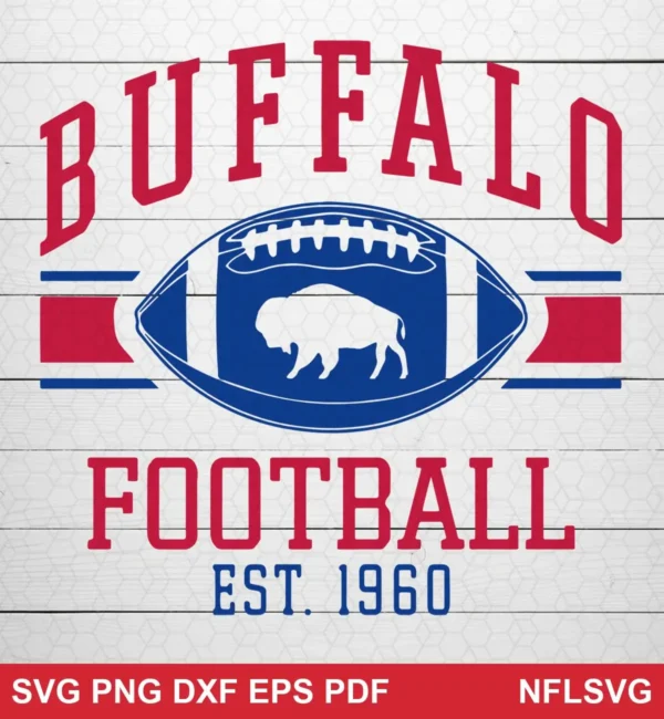 vintage classic logo style with clean, bold typography and simple graphic elements Buffalo Bills SVG logo design expressing nostalgia and pride for Cricut and Silhouette cutting machines