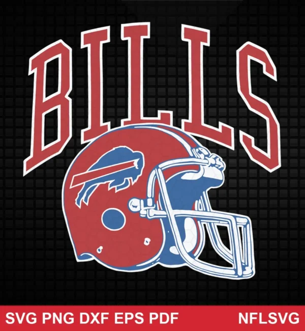 vintage classic with bold typography and detailed helmet illustration Buffalo Bills SVG logo design expressing nostalgia and team pride for Cricut and Silhouette cutting machines