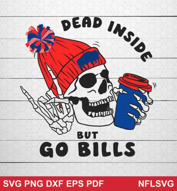 cartoon, modern with bold lines and simple color blocking Buffalo Bills SVG classic design expressing humorous resignation with team pride for Cricut and Silhouette cutting machines