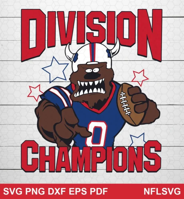 cartoon, bold, modern sports mascot style Buffalo Bills SVG mascot design expressing pride and strength for Cricut and Silhouette cutting machines