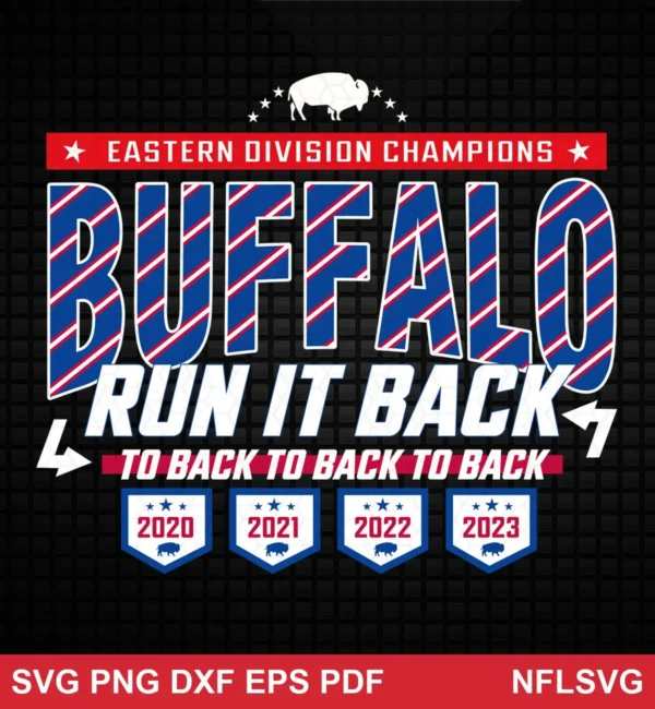 modern, bold typography with clean lines and team-themed color blocking Buffalo Bills SVG classic design expressing pride and celebration for Cricut and Silhouette cutting machines