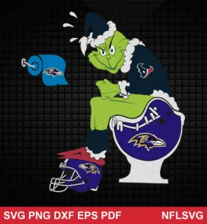 cartoon, humorous, modern digital illustration Buffalo Bills SVG grinch design expressing mocking, humorous, rivalry taunting for Cricut and Silhouette cutting machines