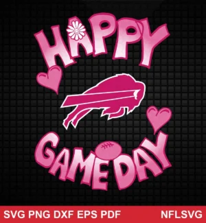modern cartoon with playful, heart-themed typography Buffalo Bills SVG classic design expressing joyful, celebratory for Cricut and Silhouette cutting machines