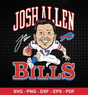 modern cartoon caricature Bills classic design expressing pride and fandom for Cricut and Silhouette cutting machines