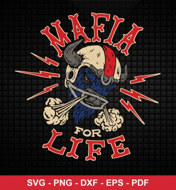 modern cartoon with vintage distressed texture Bills bold design expressing team pride and toughness for Cricut and Silhouette cutting machines