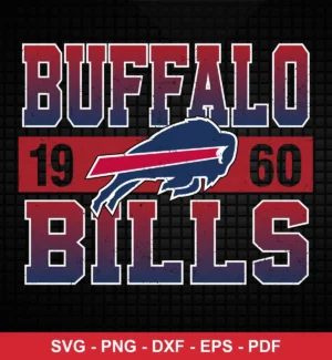 vintage, distressed text with classic sports logo Bills logo design expressing team pride and nostalgia for Cricut and Silhouette cutting machines