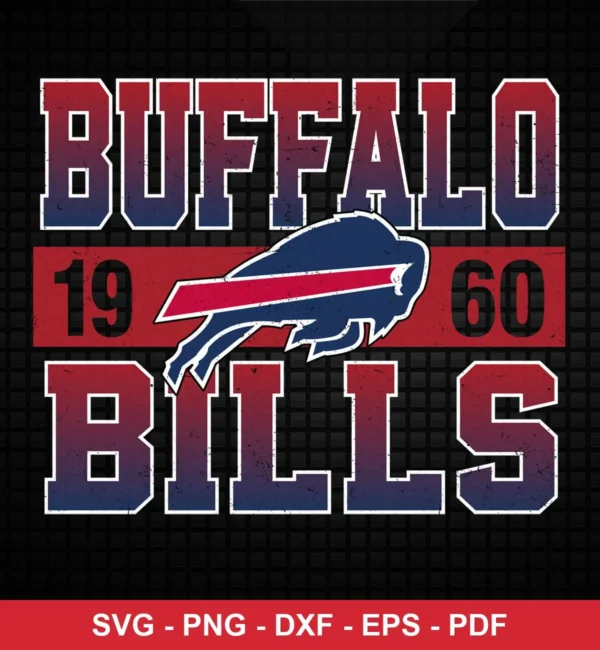 vintage, distressed text with classic sports logo Bills logo design expressing team pride and nostalgia for Cricut and Silhouette cutting machines