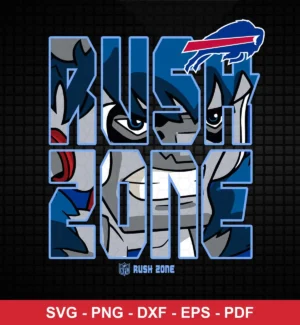 modern cartoon style with bold outlines and sharp color contrasts Bills bold design expressing team pride and intensity for Cricut and Silhouette cutting machines