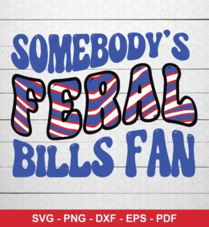 cartoonish, bold typography with playful and colorful text Bills bold design expressing neutral, playful fan pride for Cricut and Silhouette cutting machines