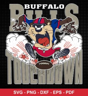 cartoon, bold, energetic Bills classic design expressing excitement and celebration for Cricut and Silhouette cutting machines