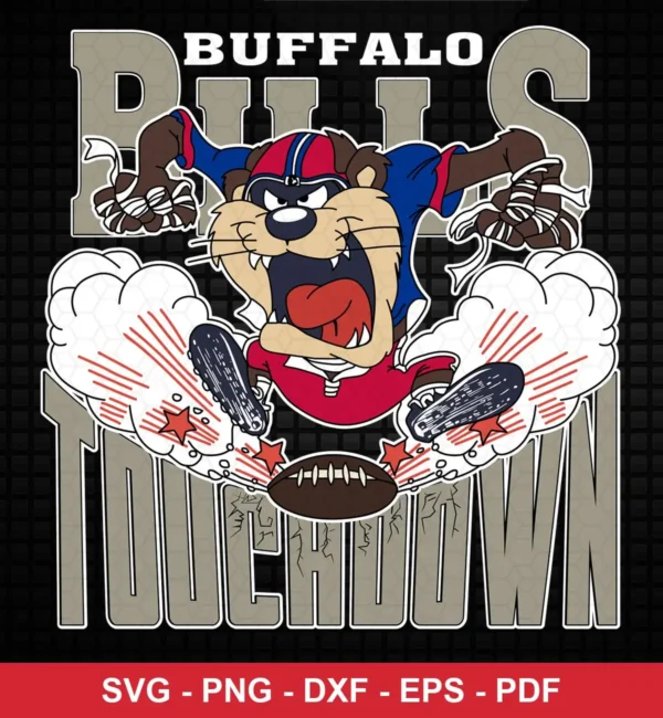 cartoon, bold, energetic Bills classic design expressing excitement and celebration for Cricut and Silhouette cutting machines