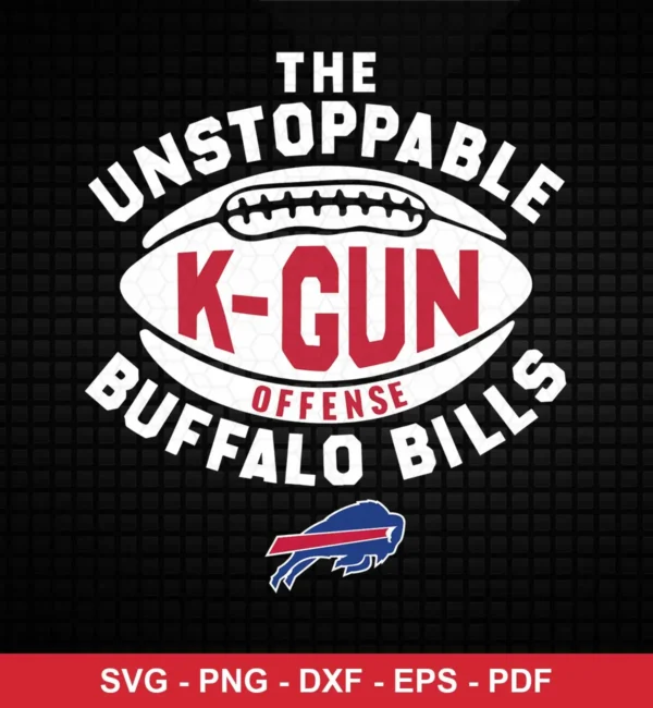 modern minimalist with bold typography and simple football iconography Bills classic design expressing pride and celebration of team offense for Cricut and Silhouette cutting machines