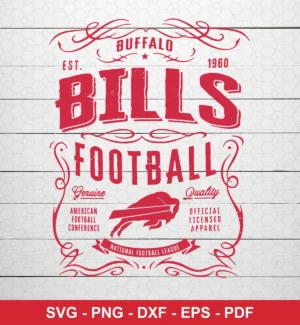 vintage typography and logo design Bills logo design expressing nostalgia and team pride for Cricut and Silhouette cutting machines