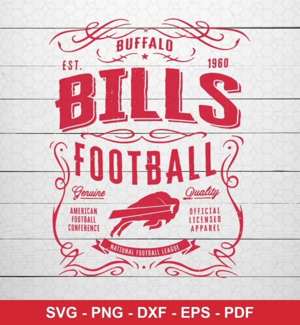 vintage typography and logo design Bills logo design expressing nostalgia and team pride for Cricut and Silhouette cutting machines