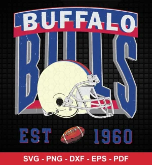 vintage, classic sports logo style Bills logo design expressing nostalgia and team pride for Cricut and Silhouette cutting machines
