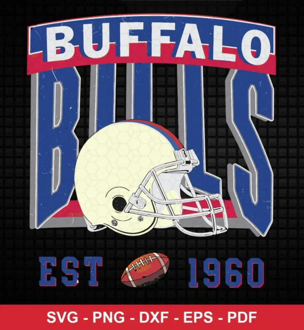 vintage, classic sports logo style Bills logo design expressing nostalgia and team pride for Cricut and Silhouette cutting machines