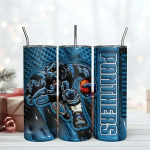 Carolina Panthers 3D Inflated 20oz Skinny Tumbler PNG File